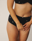 ORGANIC COTTON HIGH WAIST BRIEFS PETITE NOIR